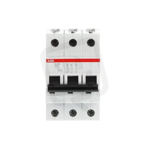 S203-D3 3 fázový jistič 3 A char. D 6kA ABB 2CDS253001R0031