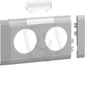 Přístrojový rámeček dvojzásuvky s popisovým polem 80mm, sv. šedá GB080217035