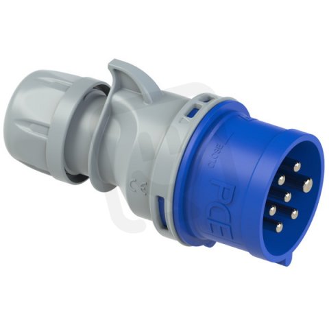 vidlice 7P, 16A/230V, 9h, IP44, niklované kontakty PCE 017-9v