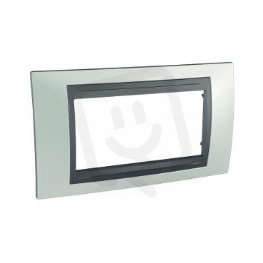 Schneider MGU66.104.294 Krycí rámeček Top čtyřmodulový, Fluor Green/grafit