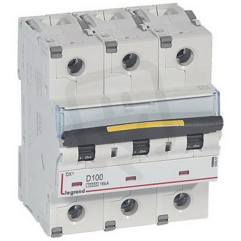 DX3 JISTIČ, 3 PÓLOVÝ, CHAR. D,100A 10000A/16KA LEGRAND 409507