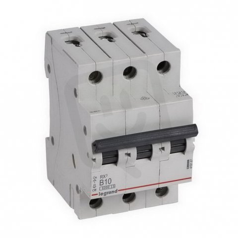 RX3 JISTIČ, 3 PÓLOVÝ, CHAR. B, 10A 6000A LEGRAND 419167