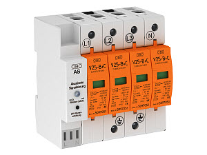 OBO V25-B+C 4+AS280 Kombinovaný svodič přepětí, typ 1+2, 4P,50kA(8/20), AS, 280V