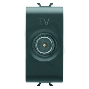 Gewiss GW12361 CHORUS Zásuvka TV, přímá, 1M IEC 9,5mm, černá