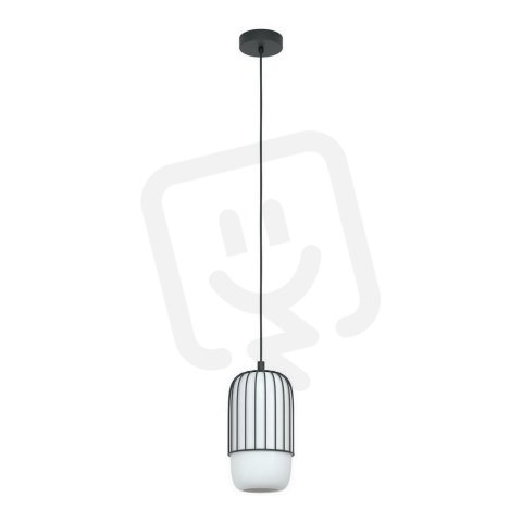 Závěsné svítidlo MULEGES 1xE27 černá/opálové matné 40W IP20 EGLO 99618
