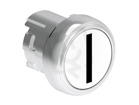Lovato LPSB1118 Tlačítko s návratem kovové se symboly d22mm lícující I / bílé