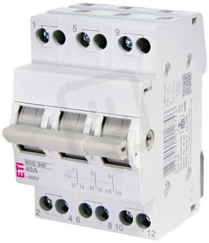 Modulový přepínač I-0-II SSQ 340 3p kat. AC-22A 40A 230/400V AC ETI 002421435