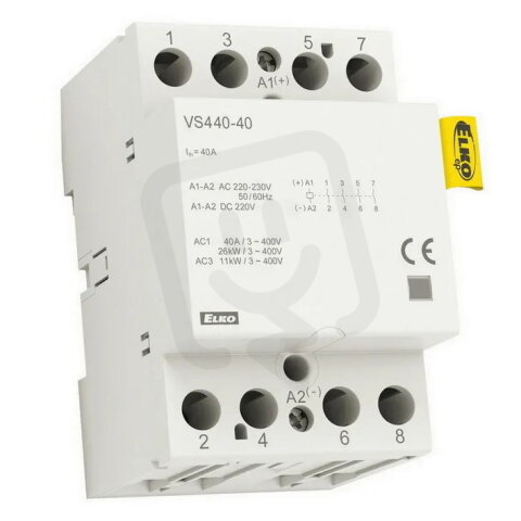 Instalační stykač 4x40A VS440-40 24V AC/DC ELKO EP 8595188129565