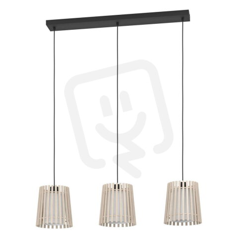 Závěsné svítidlo FATTORIA E27 černá/hnědá/bílá 3X25W EGLO 900903