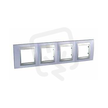Unica Top Krycí rámeček čtyřnásobný Beryl Blue/Aluminium SCHNEIDER MGU66.008.098