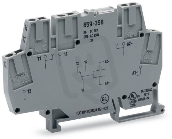 Reléový modul vstupní jmenovité napětí DC 48 V 1 přepínací kontakt WAGO 859-397