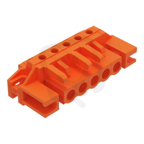 Pružinová svorkovnice THT úhlová 5,08 mm oranžová 5pól. WAGO 232-265/047-000