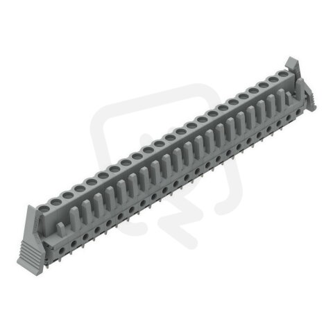 Pružinová svorkovnice THT rovná 5 mm šedá 23pól. WAGO 232-153/039-000