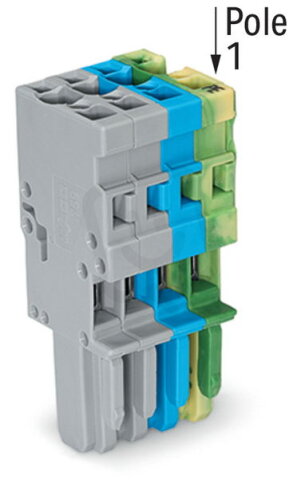 Pružinová svorka CAGE CLAMP 4mm2 šedá/zž/šedá 4pól. WAGO 769-104/000-048