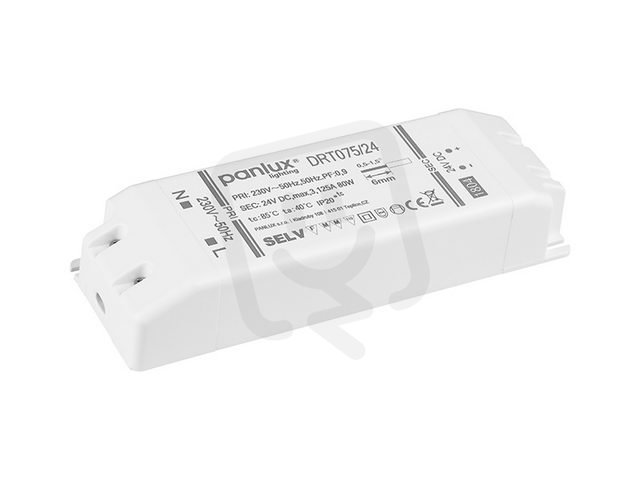 LED DRIVER TENKÝ 75W, 24V DC PANLUX DRT075/24