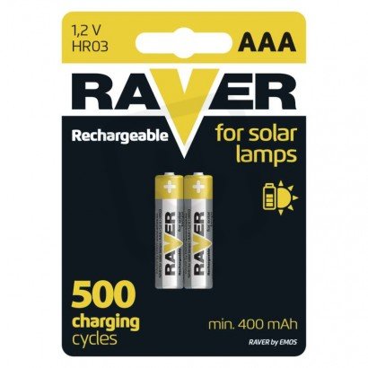 RAVER nabíječka baterií SOLAR AAA (HR03) 400 mAh, 2 ks /1332112040/ B7414