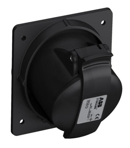 Zásuvka vestavná šikmá 16A - 4p IP44 černá 316RAM6B ABB 2CMA100544R1000