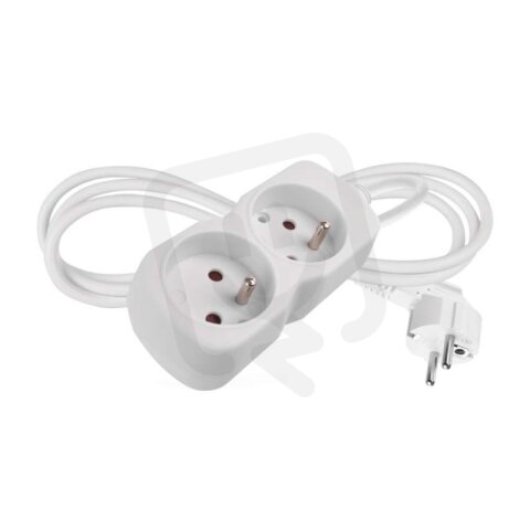 Prodlužovací kabel 1,4 m 2 zásuvka bílý PVC 1 mm2 EMOS P02114
