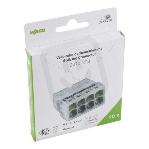 Instalační svorka PUSH WIRE, Pro plné vodiče, Max. 2,5 mm2, Transparentní