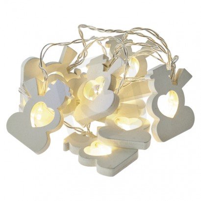 LED vánoční girlanda - sněhuláci, 2xAA, teplá bílá, časovač