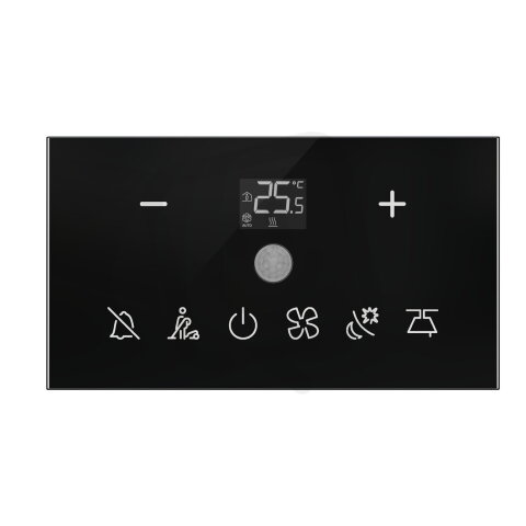 SpaceLogic Modbus 8 tlačítkový Glass termostat s PIR čidlem SCHNEIDER SLGM08THM