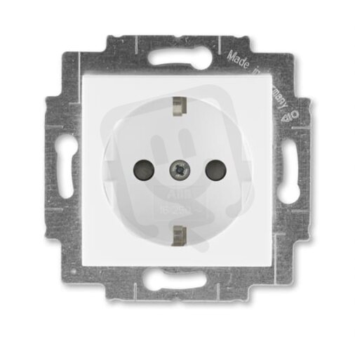 Zásuvka ABB LEVIT s bočními kontakty, bezšr, bílá/bílá 6620H-A07457 03