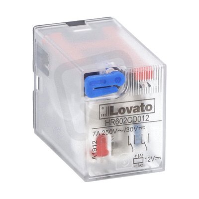 Lovato HR602CD012 Průmyslové relé 2 zap/vyp 7A 12VDC+ LED