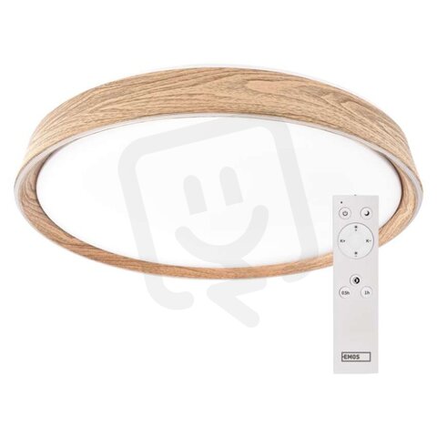 LED přisazené svítidlo ILVI, kruhové 30W, stmívání+CCT, dřevo EMOS ZM5160