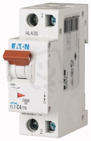 Jistič PL7-C4/1N, char C, 1+N-pólový, 10kA, 4A EATON 262745