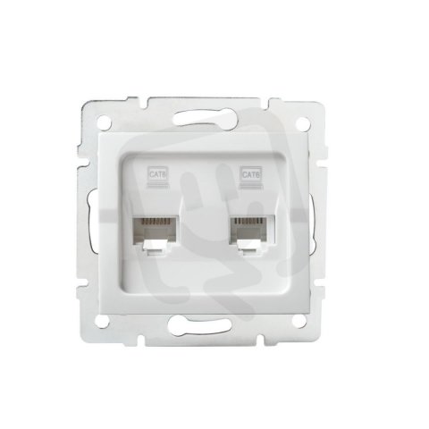 Dvojitá datová zásuvka nezávislá LOGI 2xRJ45Cat 6 Jack 25111 Kanlux bílá