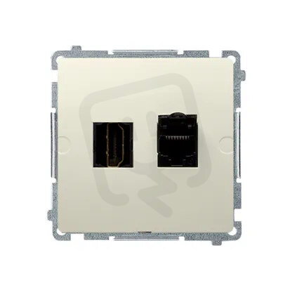 Zásuvka HDMI + počítačová zásuvka RJ45 kat.6, béžová BMGHRJ45.01/12