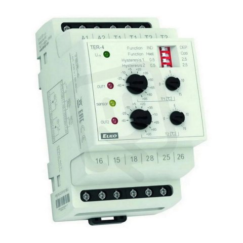 Termostat modulový dvojitý TER-4/24V analogový, rozsah -40 až +110°C Elko Ep