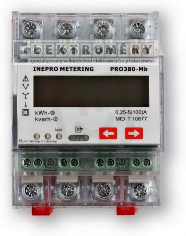 E352 Elektroměr PRO380-Mb 0,25 - 100A M-Bus CZ CEJCH