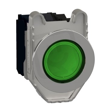 Ovládač stiskací prosvětlený zapuštěný Zelená 120V AC 1Z+1V SCHNEIDER XB4FW33G5