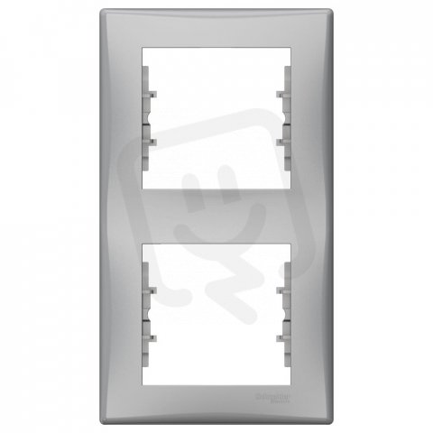 Sedna Rámeček dvojnásobný svislý, Aluminium SCHNEIDER SDN5801260
