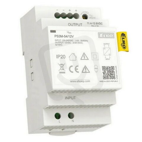 Spínaný stabilizovaný napájecí zdroj PS3M-54/12V ELKO EP 8595188180511