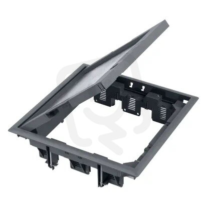 Podlahová krabice FB čtvercová 12×K45 12mm se zámkem šedá 85mm116mm IK08