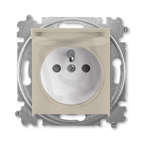 ABB LEVIT Zásuvka s ochr. kolíkem s víčkem macchiato/bílá 5519H-A02397 18