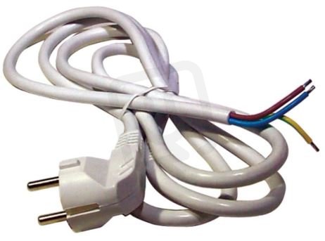 Přívodní kabel FLEXO H05VV-F 3G1,5B s úhlovou vidlicí 5m bílá PVC