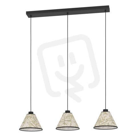 Závěsné svítidlo EGLO OXPARK 3xE27 černá/bílá matná bambusové listy 3X25W IP20