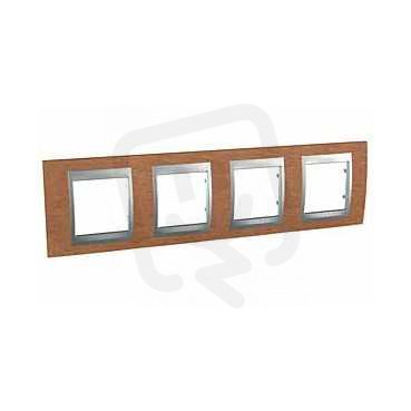 Unica Top Krycí rámeček čtyřnásobný, Cherry/Aluminium SCHNEIDER MGU66.008.0M2