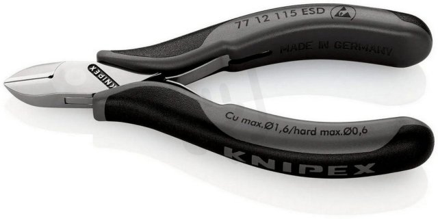 Boční štípací kleště pro elektroniku ESD 115 mm KNIPEX 77 12 115 ESDSB