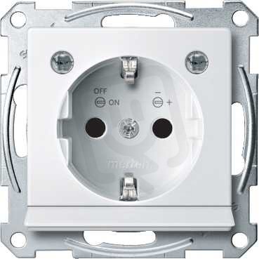 Merten Zásuvka 250V/16A SCHUKO s LED modulem Systém M Polar
