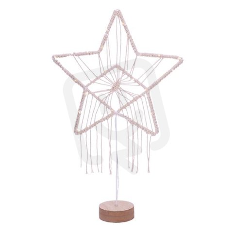 LED vánoční hvězda stolní, pletená, 35x LED, 2x AAA SOLIGHT 1V268