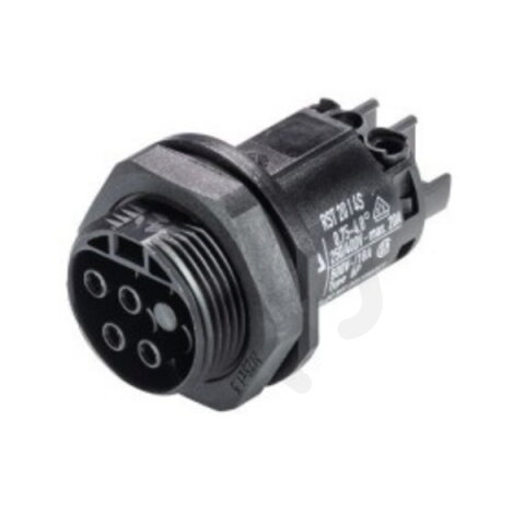 zásuvka vestavná gesis RST, 4-pól, šroubové svorky, M25, černá