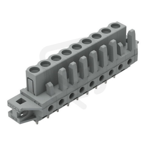 Pružinová svorkovnice THT rovná 5 mm šedá 9pól. WAGO 232-139/031-000