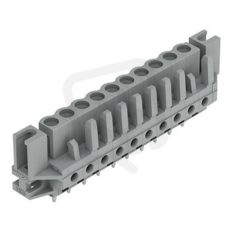 Pružinová svorkovnice THT rovná 5 mm šedá 10pól. WAGO 232-140/047-000
