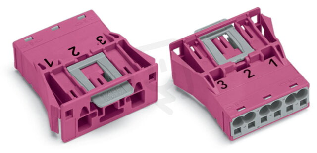 Zástrčka Snap-In 3pól. Kód. B Růžová WAGO 770-793