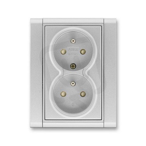 ABB Time 5512F-C02359 08 Zásuvka dvojnásobná chráněná s clonkami