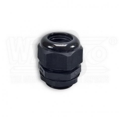 wpr2769 kabelová vývodka WAPRO M25, IP68, s maticí, černá MV-25B